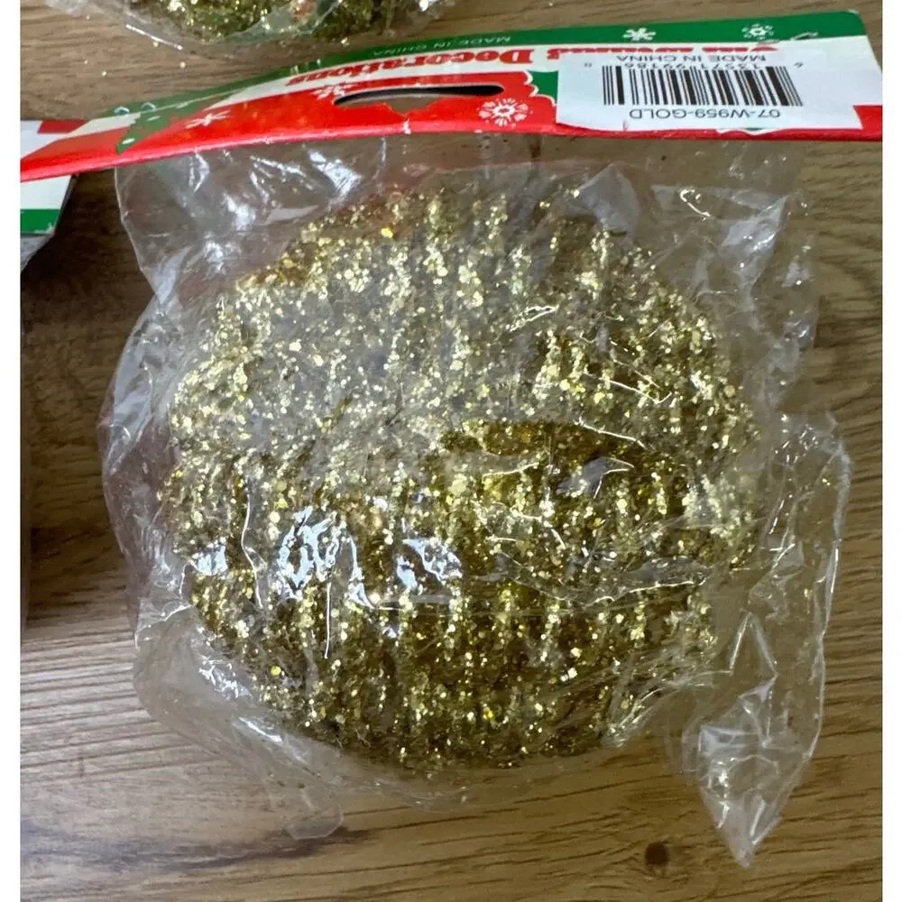 Christmas Ornaments 4” in Diameter Gold & Red